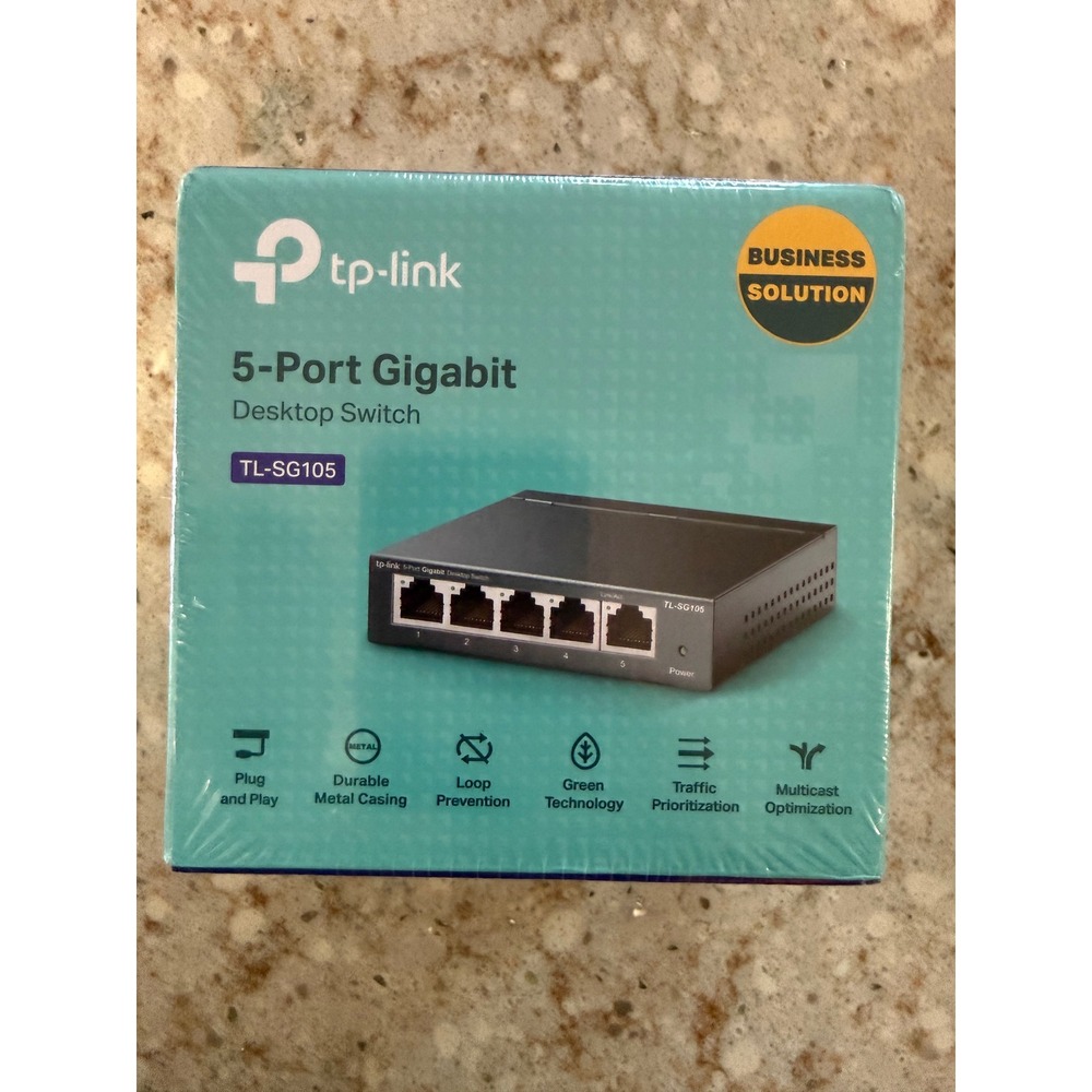TP-Link TL-SG105 5-Port Gigabit Desktop Switch Unmanaged Ethernet Hub Metal Case